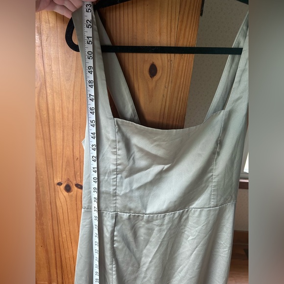 Show Me Your Mumu XXL Claire Midi Dress in Moss Green Luxe Satin - Picture 4 of 11